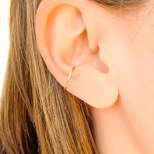 14k gold conch hoop earring